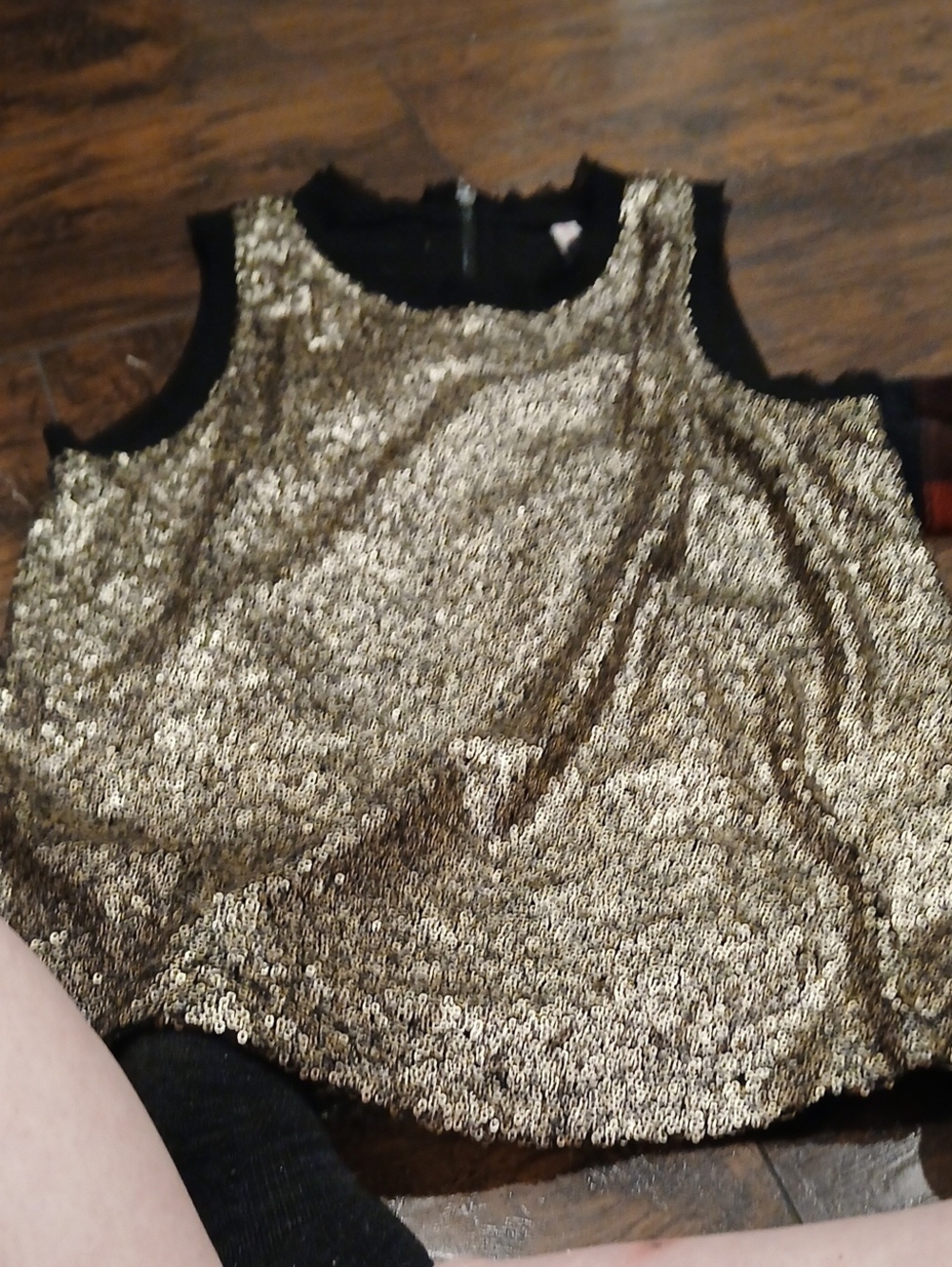 Xhilaration Gold Sequin Tank Top